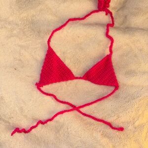 Handmade Hot Pink Crochet Bikini Top